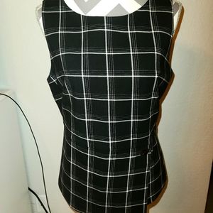 White House Black Market Plaid Peplum Top